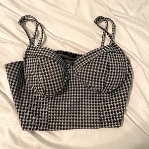 Houndstooth pattern bustier